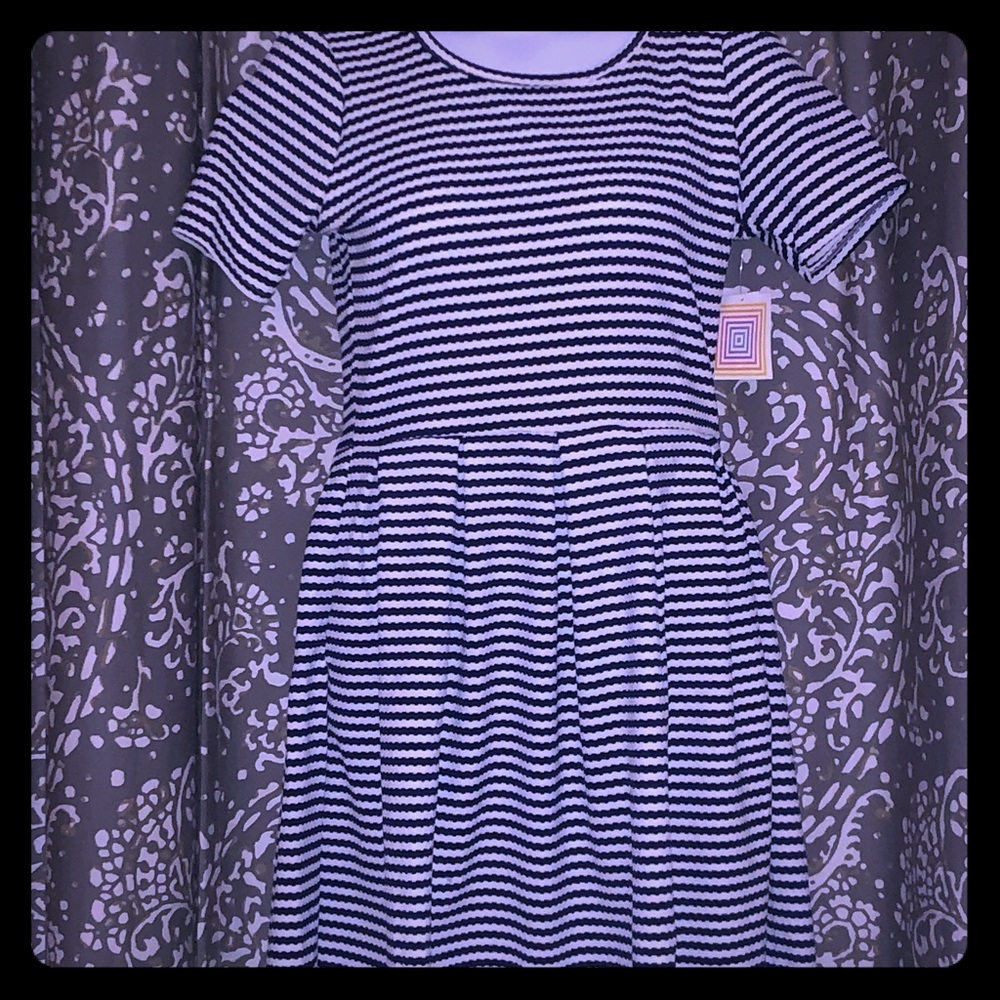 Navy and white Lularoe Amelia